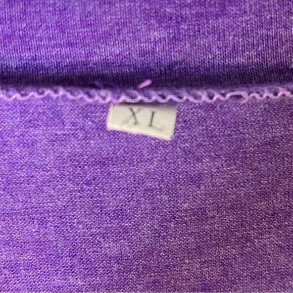 Button Long Sleeve Crew Neck Shirt Purple Size XL - Picture 4 of 4